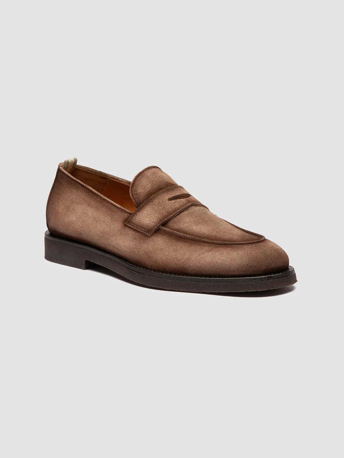 OPERA FLEXI 101 - Brown Suede Penny Loafers,Men