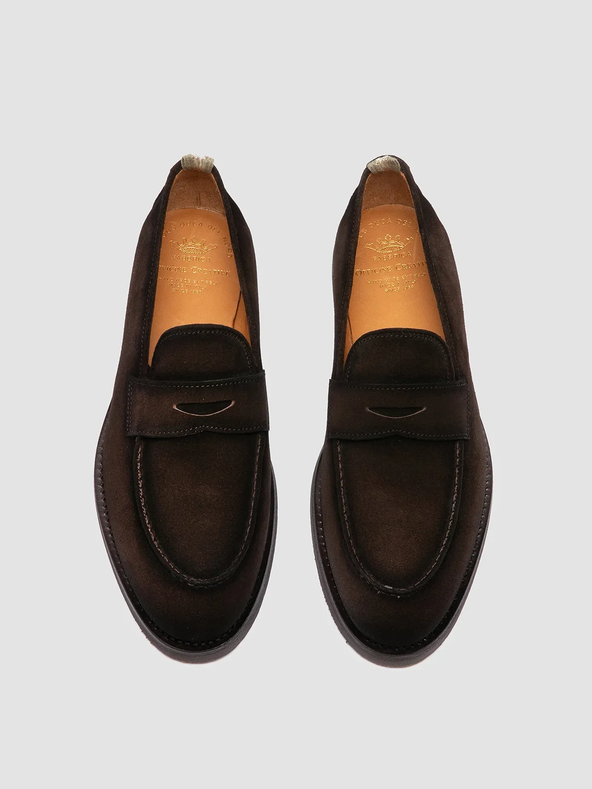 OPERA FLEXI 101 - Brown Suede Penny Loafers,Men