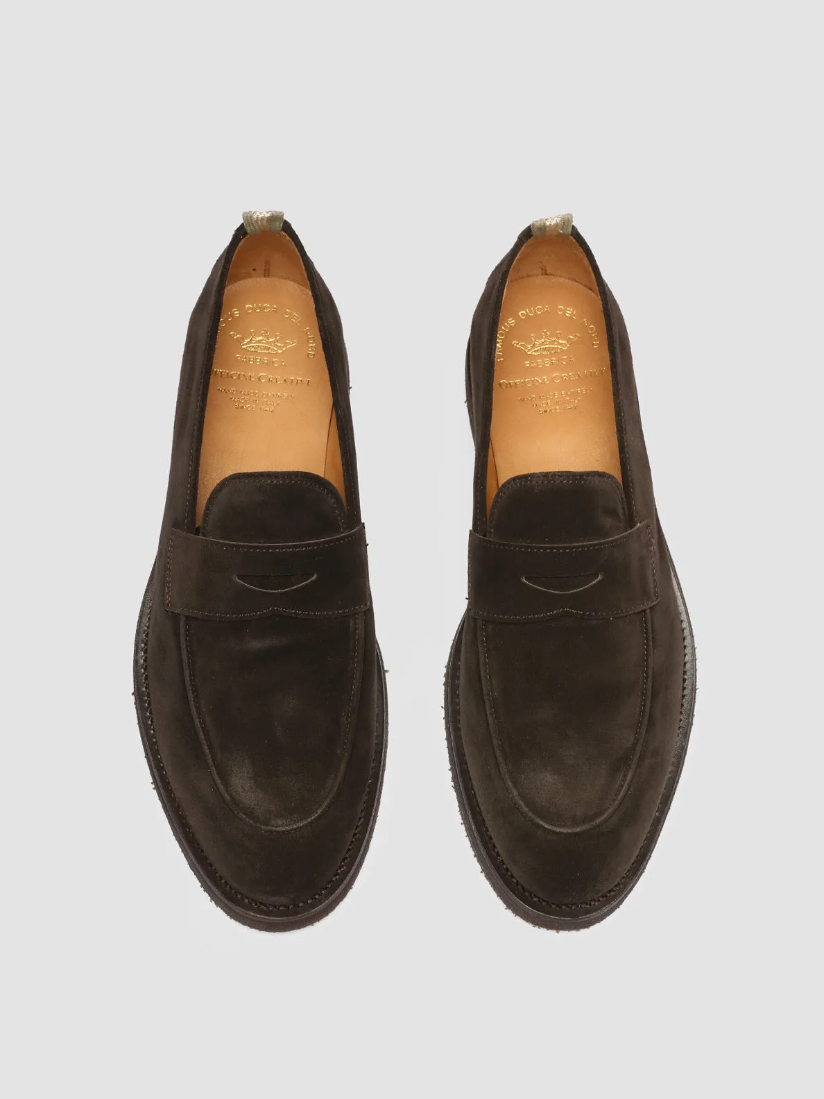 OPERA FLEXI 101 - Brown Suede Penny Loafers,Men