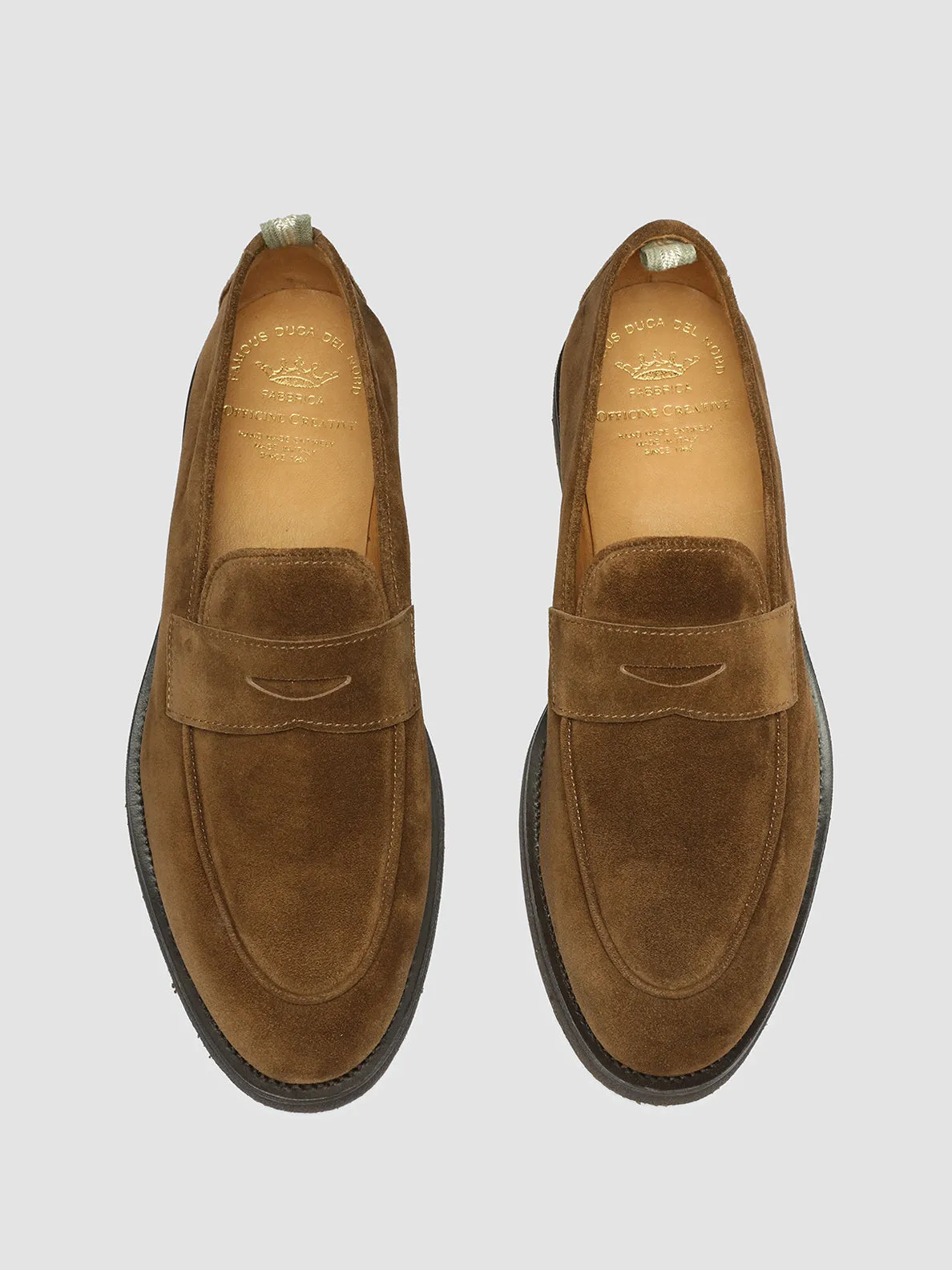 OPERA FLEXI 101 - Brown Suede Penny Loafers,Men