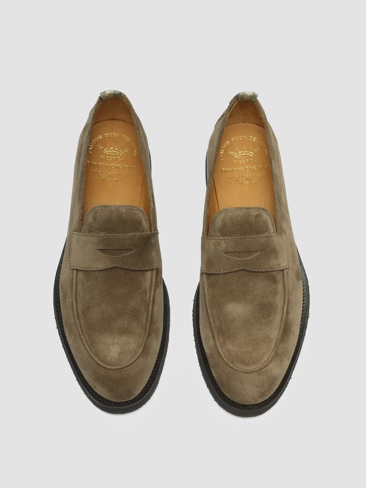 OPERA FLEXI 101 - Taupe Suede Penny Loafers,Men