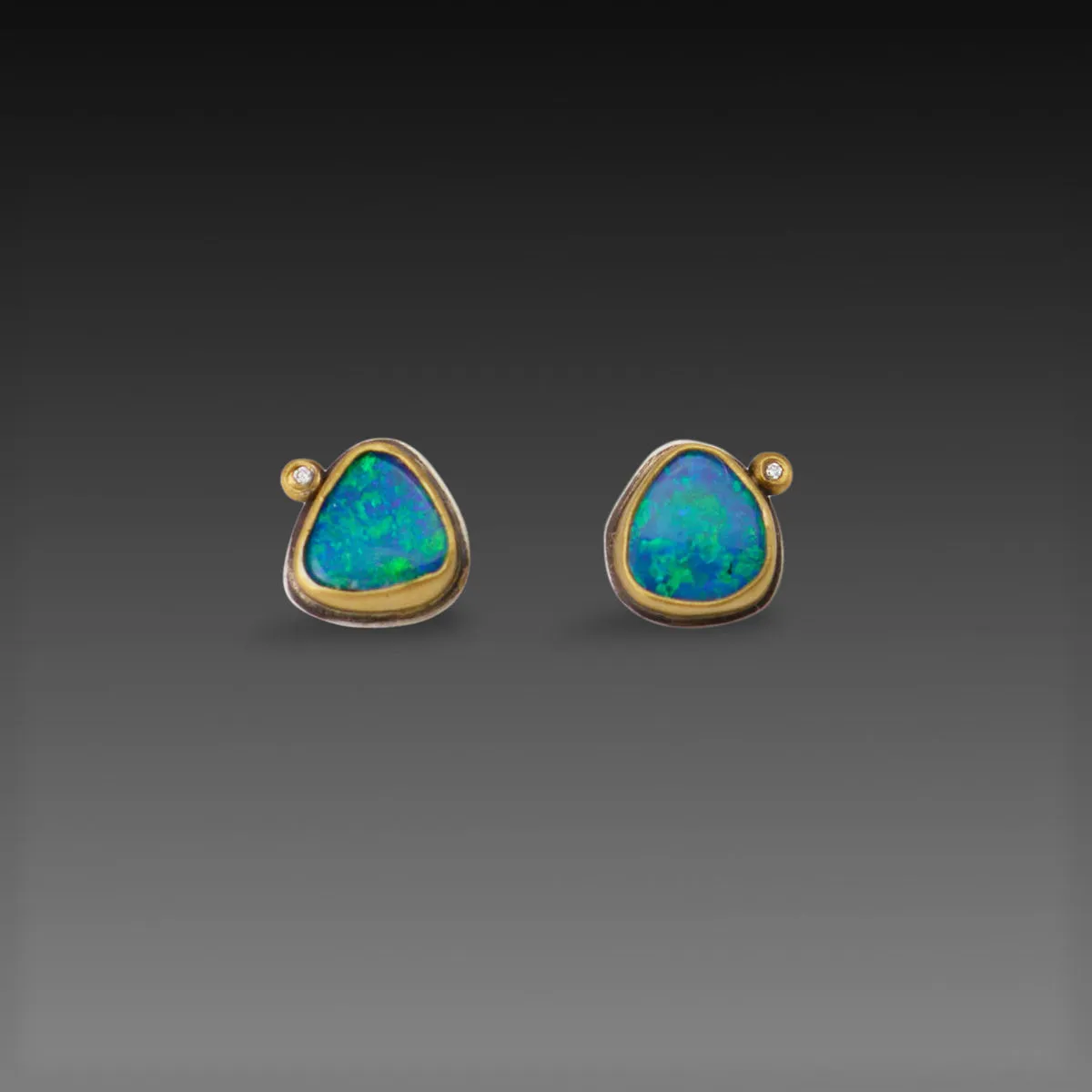 Organic Australian Opal Stud Earrings,Jewelry Delicate & Elegant