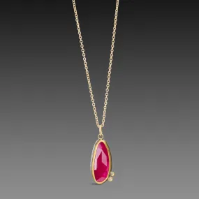 Organic Ruby Necklace with Diamonds,Jewelry Delicate & Elegant
