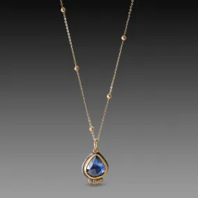 Organic Sapphire Necklace with Diamonds,Jewelry Delicate & Elegant