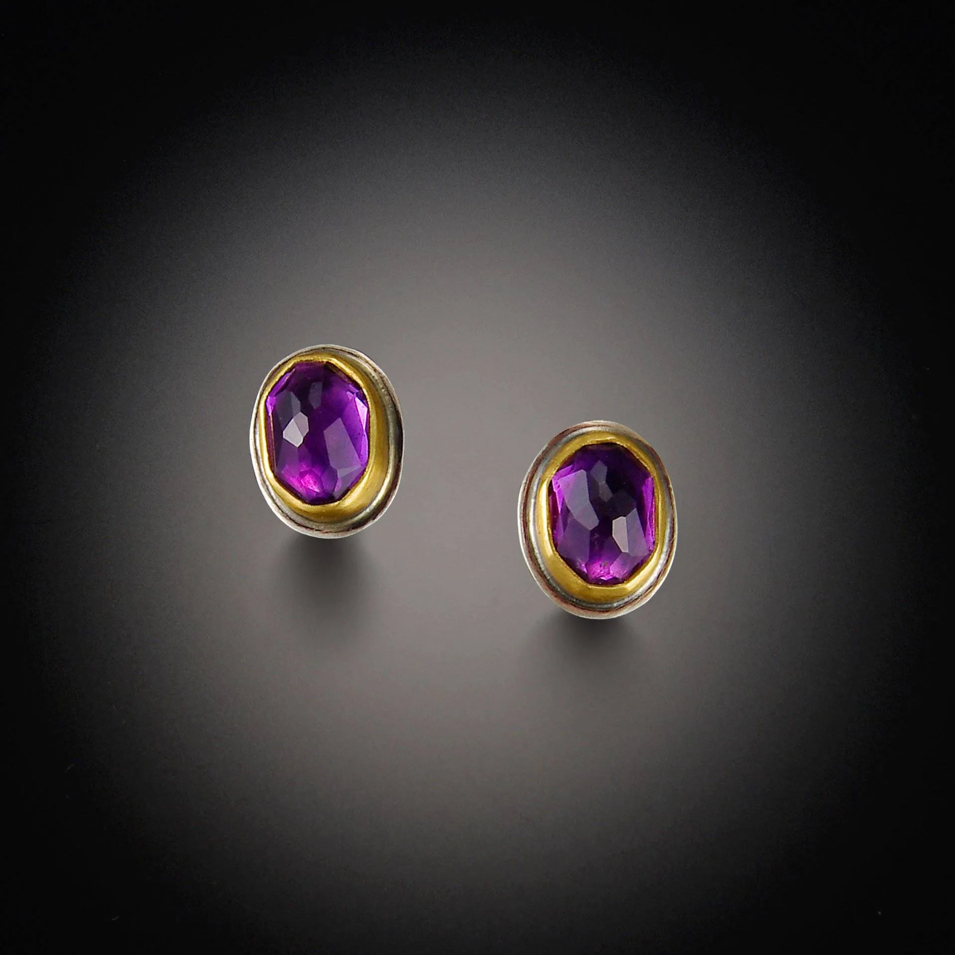Oval Amethyst Stud Earrings,Jewelry Delicate & Elegant
