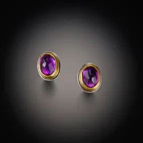 Oval Amethyst Stud Earrings,Jewelry Delicate & Elegant