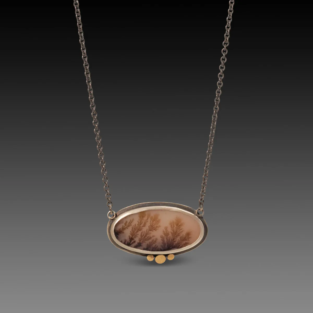 Oval Dendritic Agate Necklace,Jewelry Delicate & Elegant