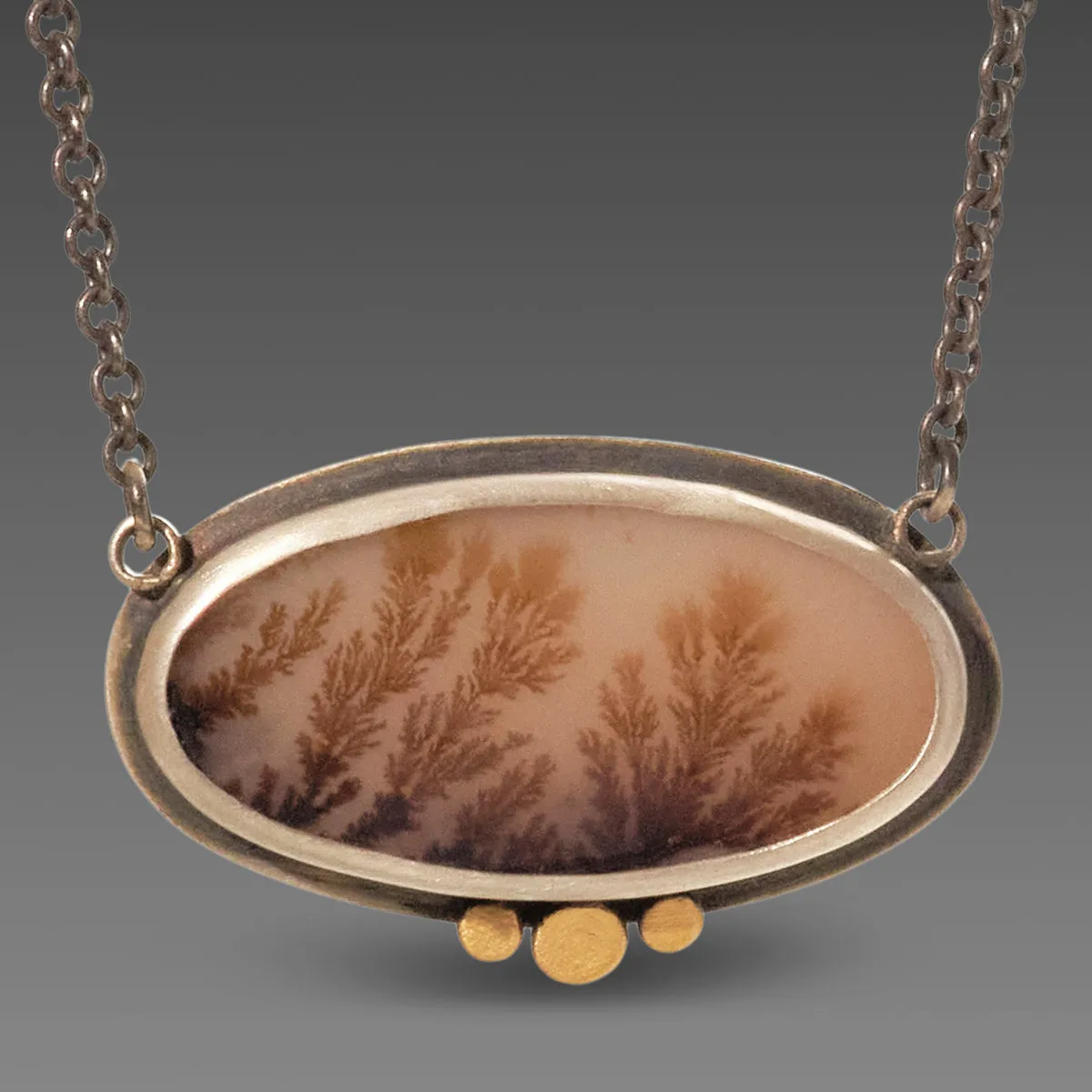 Oval Dendritic Agate Necklace,Jewelry Delicate & Elegant