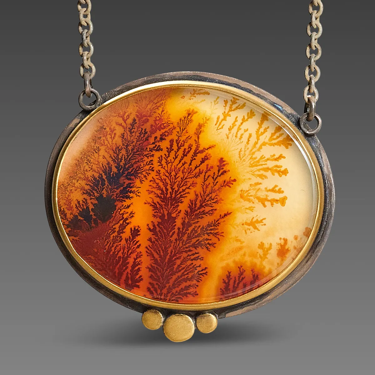 Oval Dendritic Agate Necklace,Jewelry Delicate & Elegant
