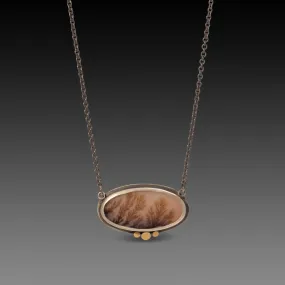 Oval Dendritic Agate Necklace,Jewelry Delicate & Elegant