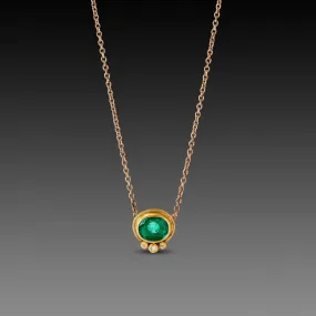Oval Emerald Necklace with Diamond Trio,Jewelry Delicate & Elegant