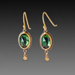Oval Green Tourmaline Earrings,Jewelry Delicate & Elegant