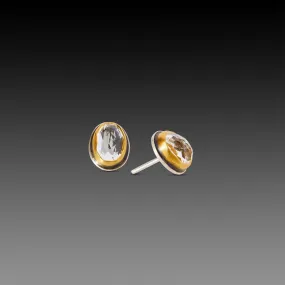 Oval White Topaz Stud Earrings,Jewelry Delicate & Elegant