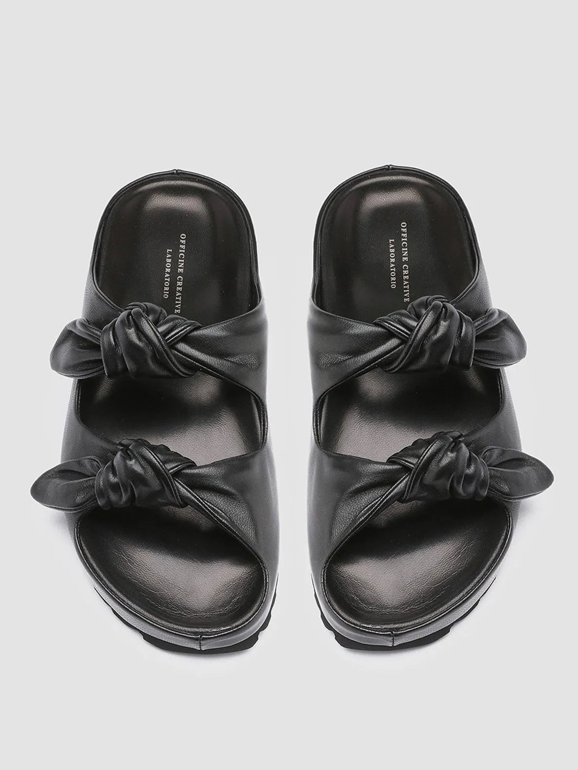 PELAGIE 010 - Black Woven Leather Sandals,Women Sandals