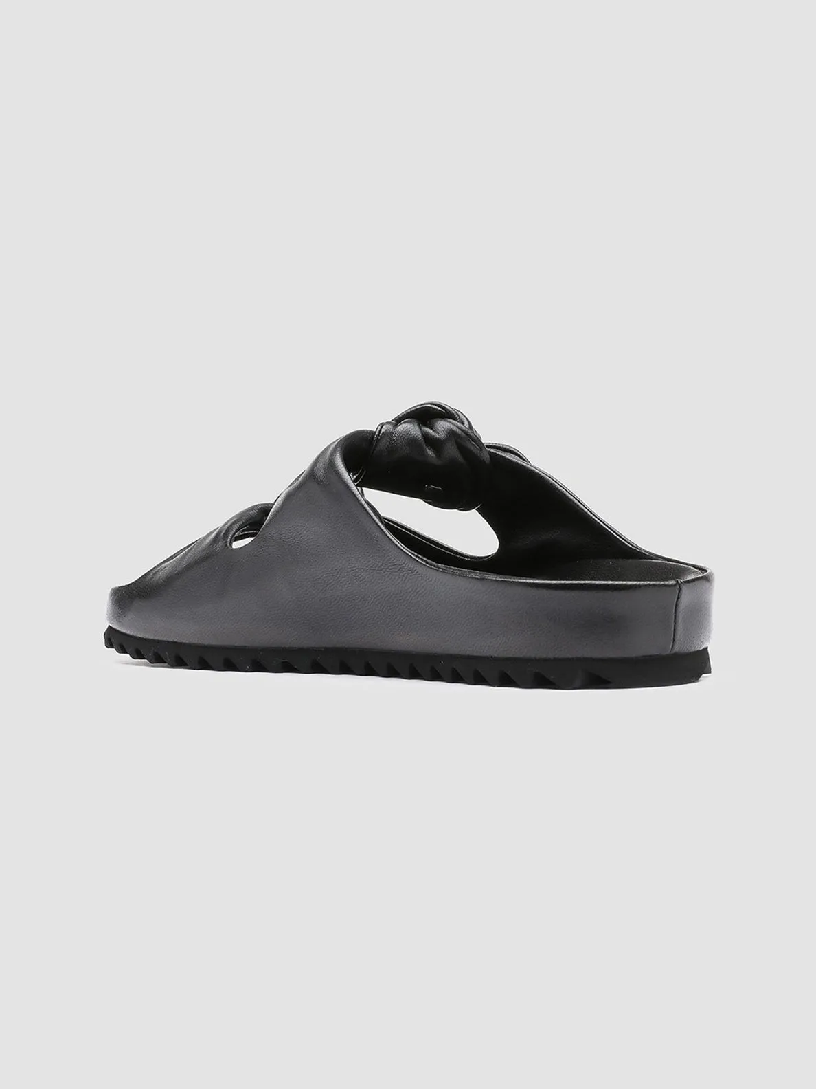 PELAGIE 010 - Black Woven Leather Sandals,Women Sandals