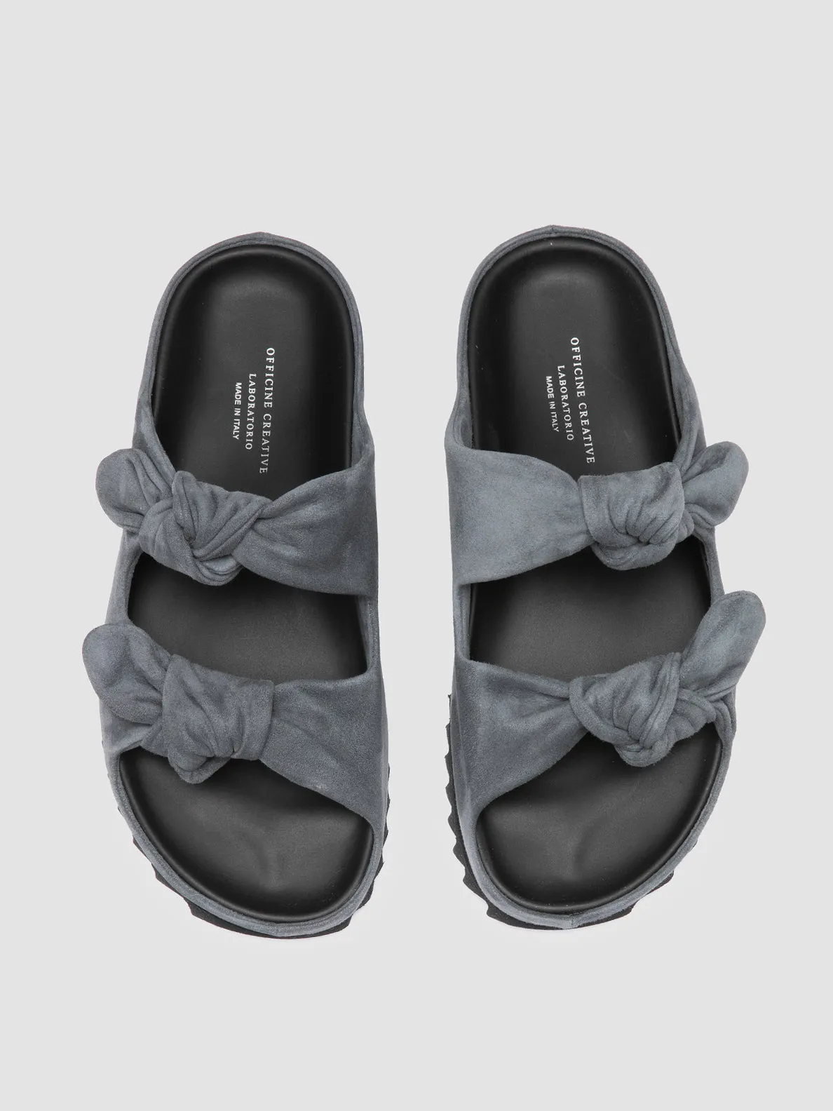 PELAGIE 021 - Blue Suede Slide Sandals,Women Sandals