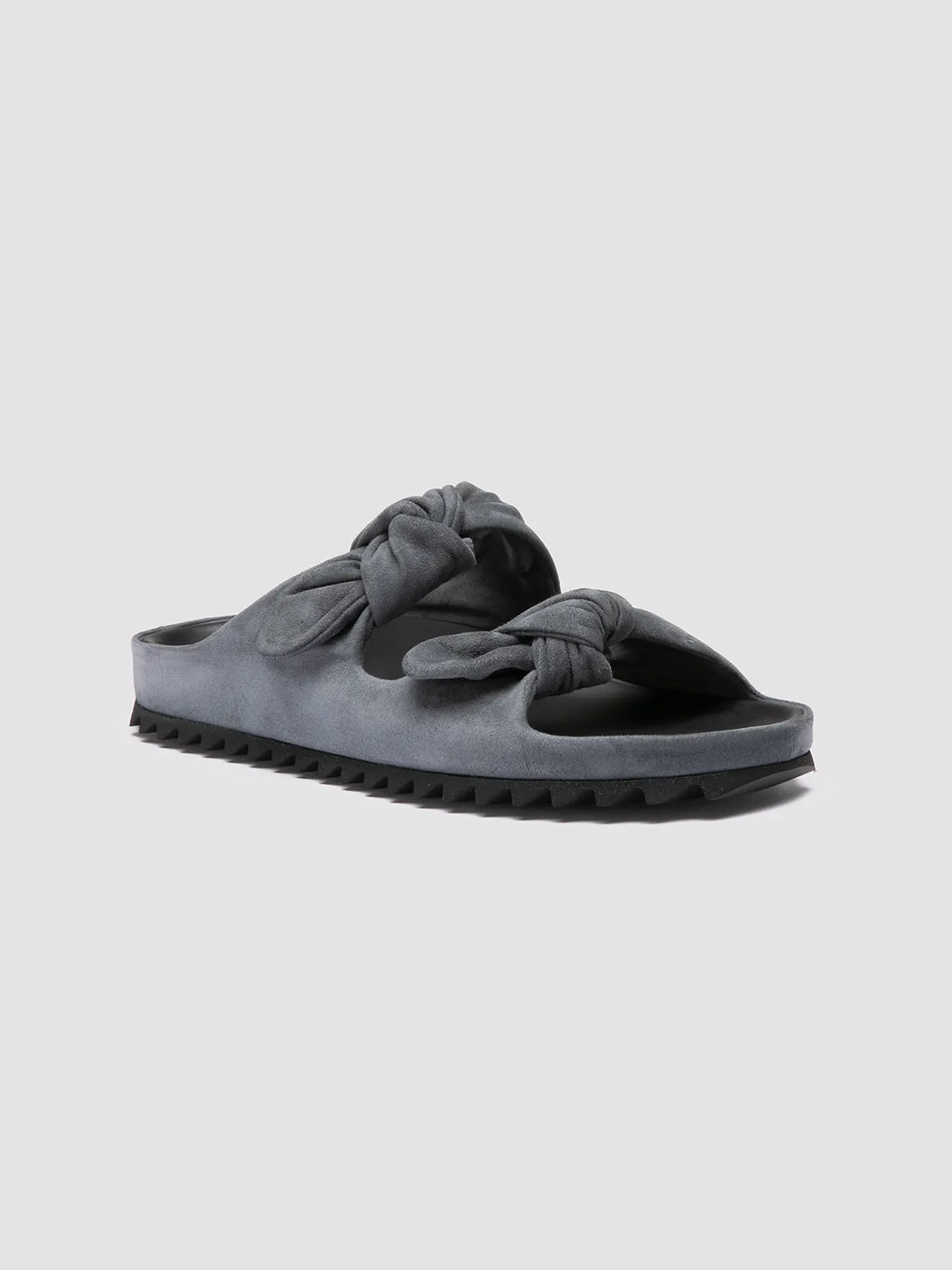 PELAGIE 021 - Blue Suede Slide Sandals,Women Sandals