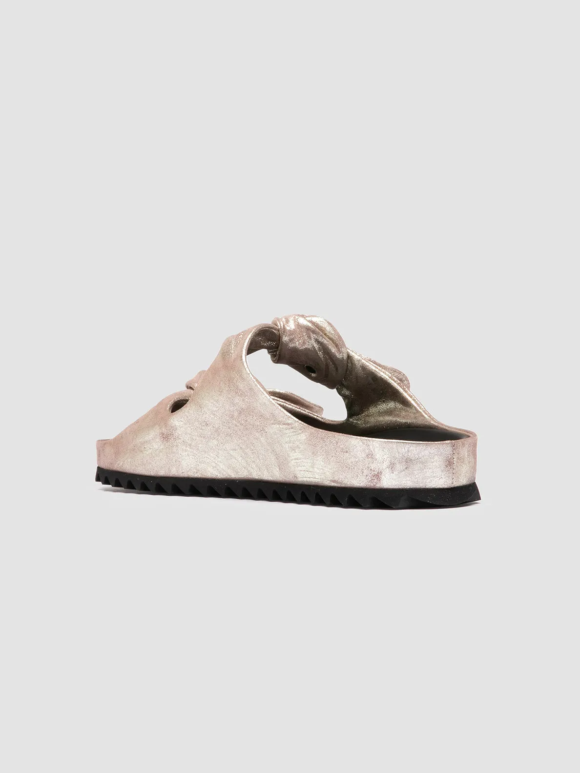 PELAGIE 021 - Gold Leather Slide Sandals,Women Sandals