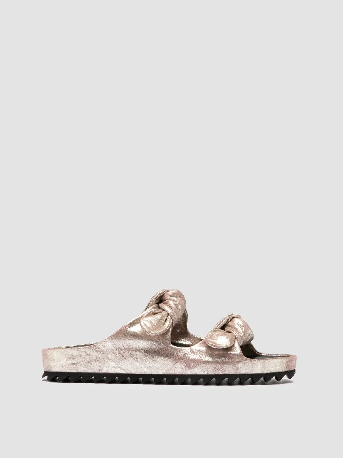 PELAGIE 021 - Gold Leather Slide Sandals,Women Sandals