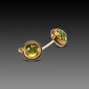 Peridot Stud Earrings with Diamonds,Jewelry Delicate & Elegant