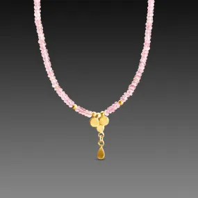 Pink Sapphire Beaded Necklace,Jewelry Delicate & Elegant