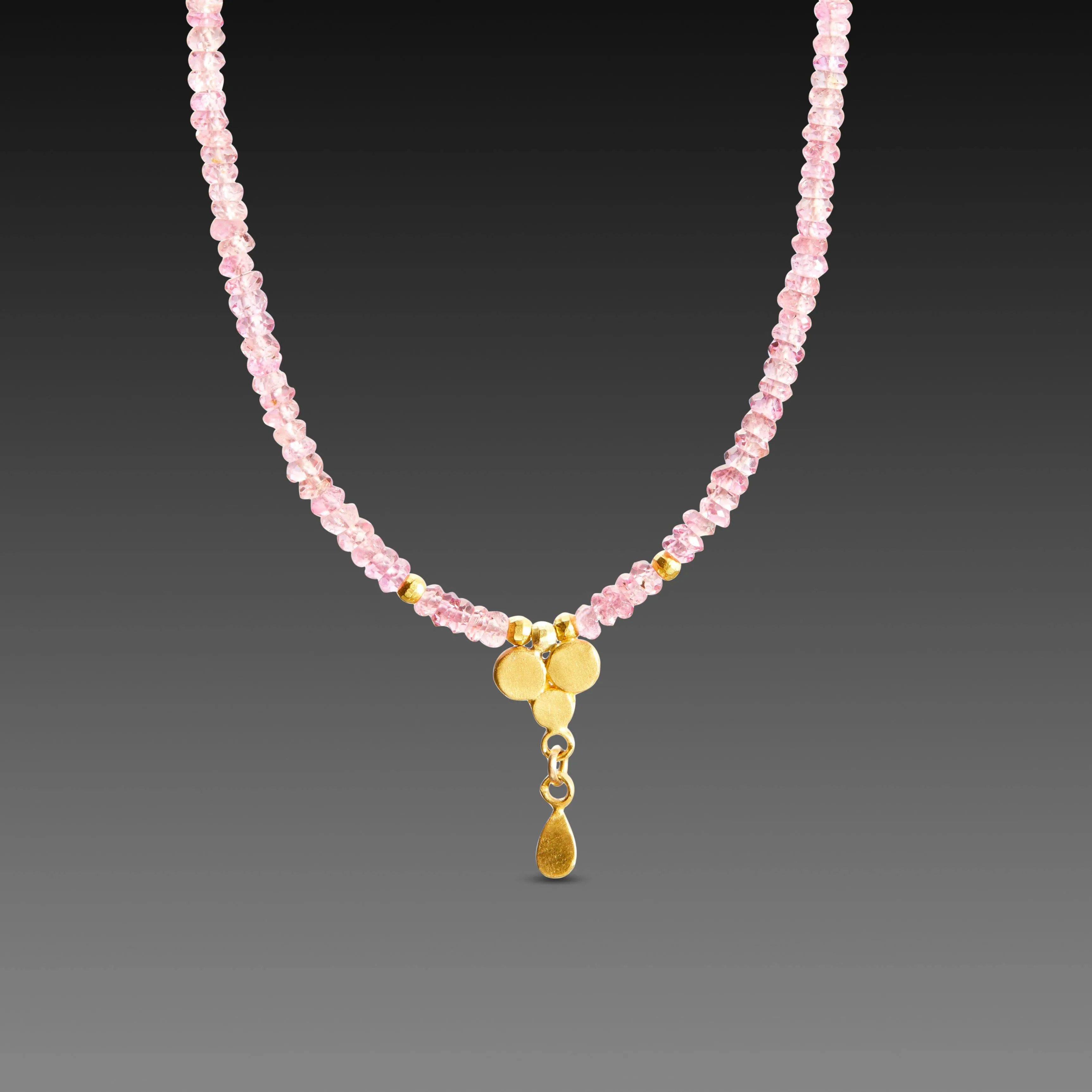 Pink Sapphire Beaded Necklace,Jewelry Delicate & Elegant