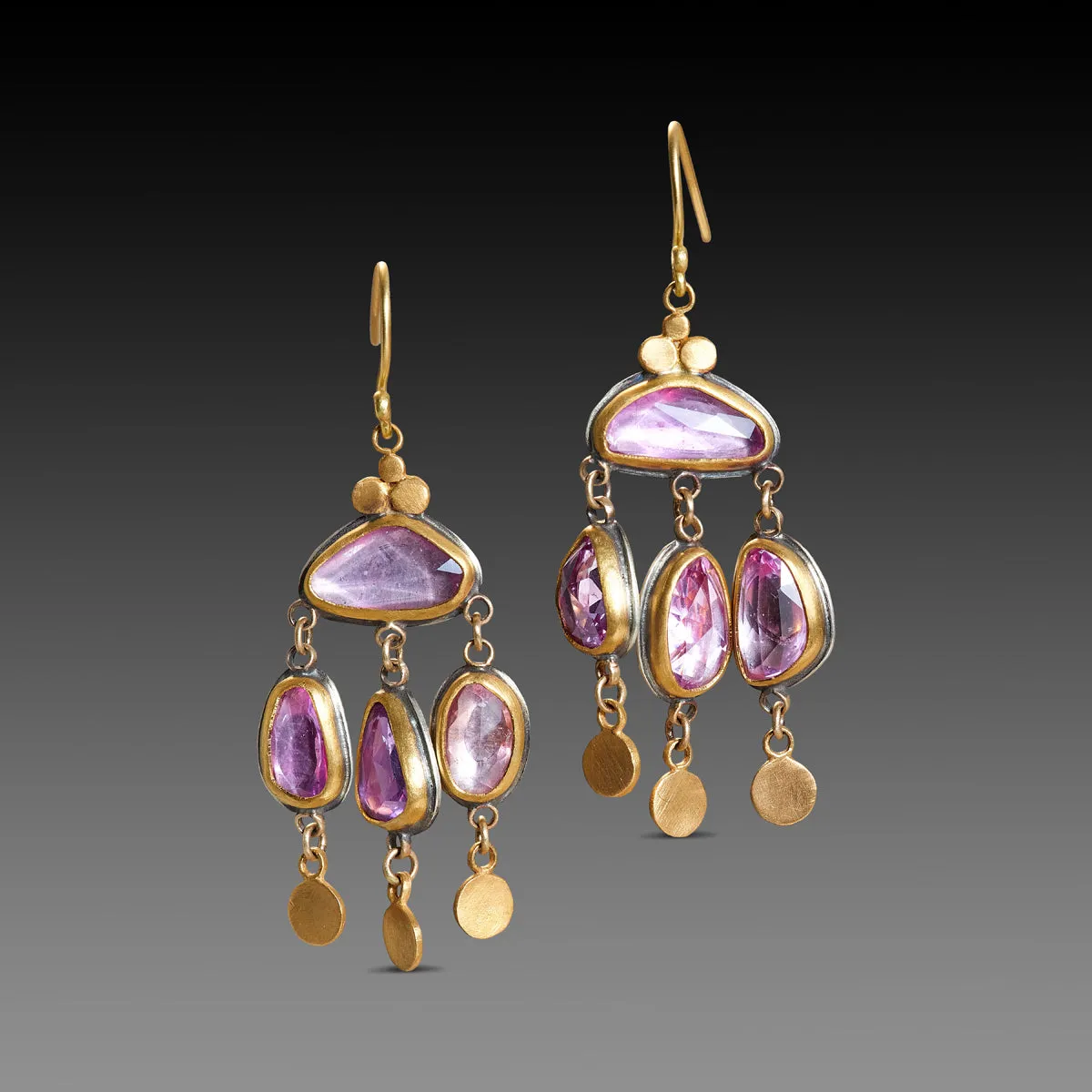 Pink Sapphire Chandelier Earrings,Jewelry Delicate & Elegant