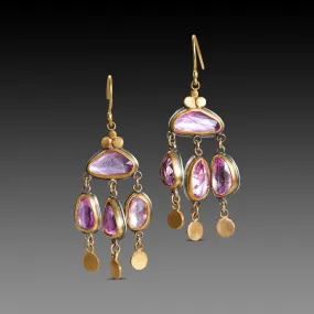 Pink Sapphire Chandelier Earrings,Jewelry Delicate & Elegant
