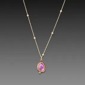 Pink Sapphire Necklace with Diamond,Jewelry Delicate & Elegant