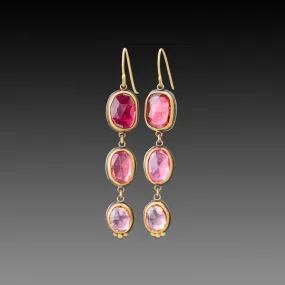 Pink Tourmaline Ombre Drop Earrings,Jewelry Delicate & Elegant