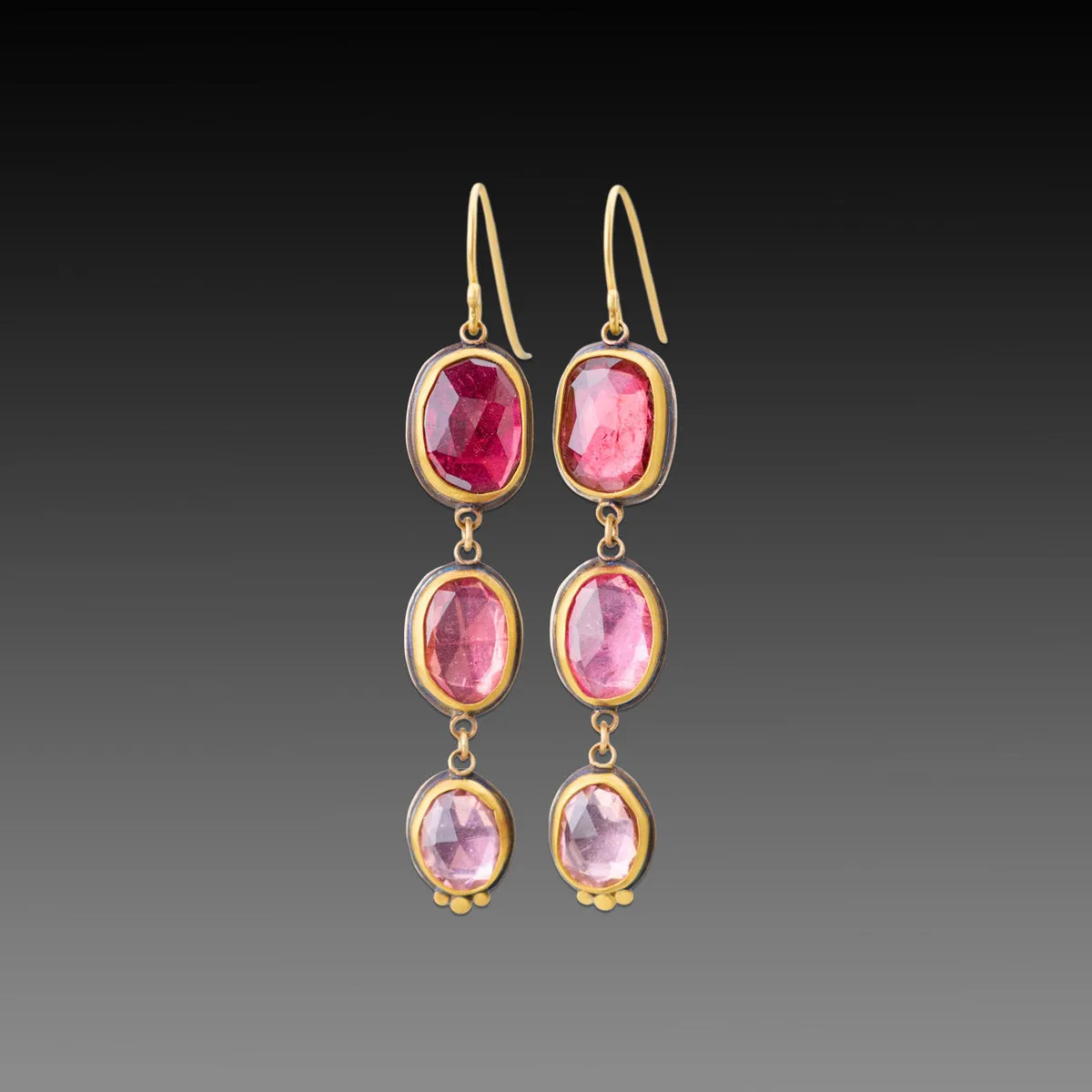 Pink Tourmaline Ombre Drop Earrings,Jewelry Delicate & Elegant