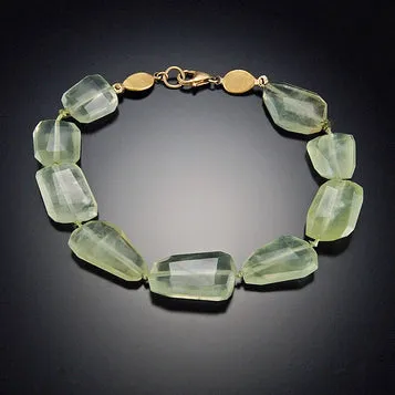 Prehnite Bracelet with 22k Gold Disks,Jewelry Delicate & Elegant