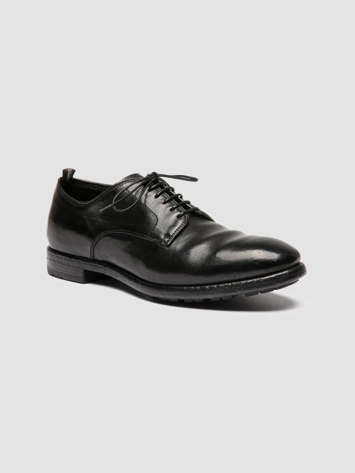 PRINCE 606 - Black Leather Derby Shoes,Men Derby Shoes