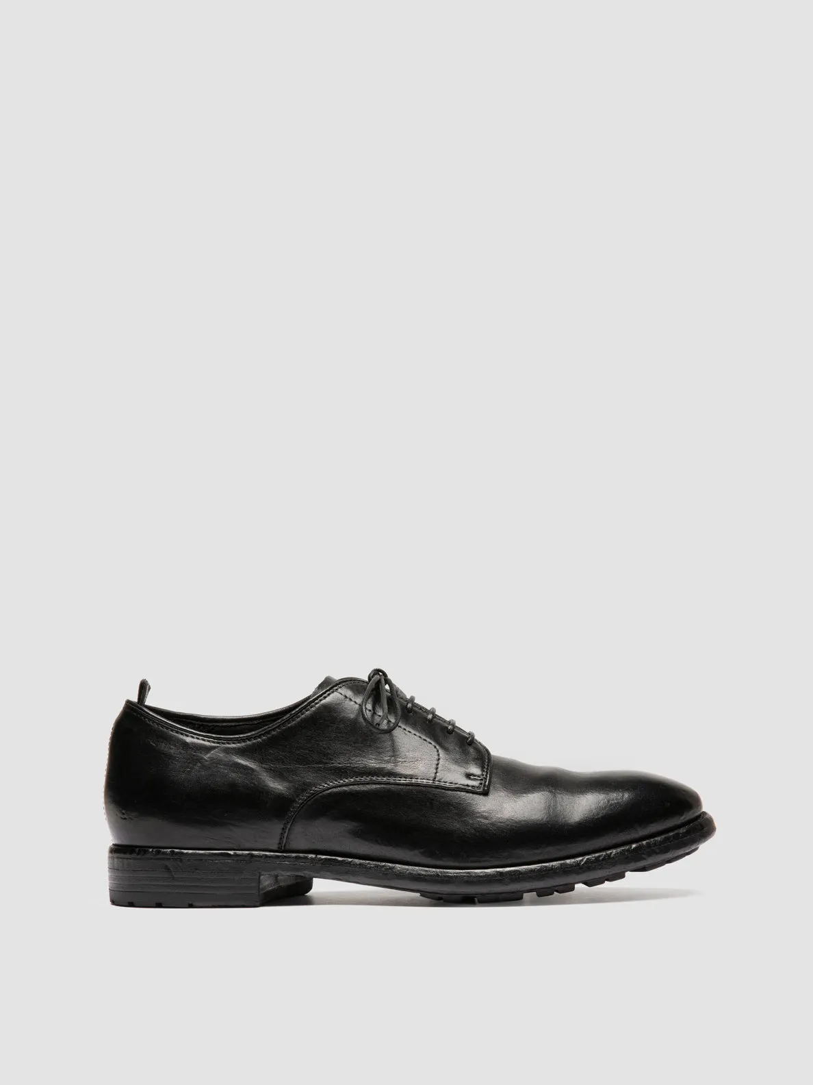PRINCE 606 - Black Leather Derby Shoes,Men Derby Shoes
