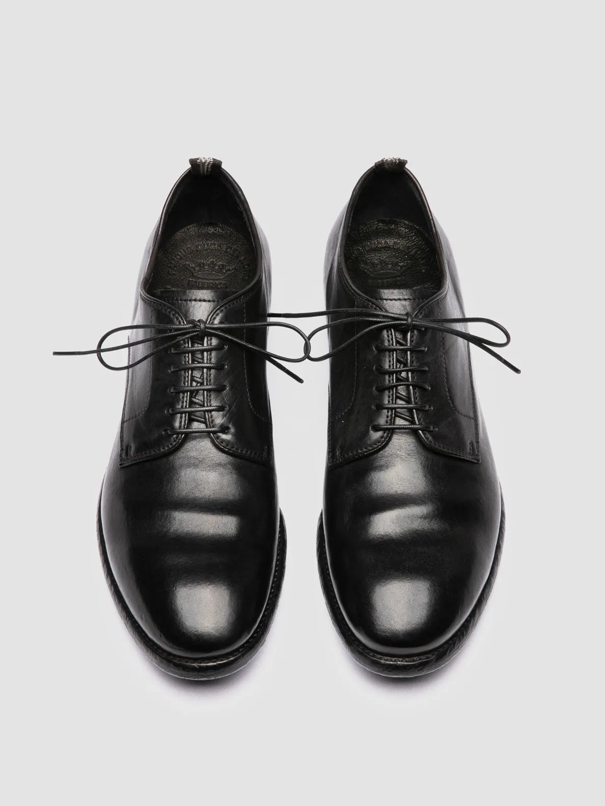 PRINCE 606 - Black Leather Derby Shoes,Men Derby Shoes