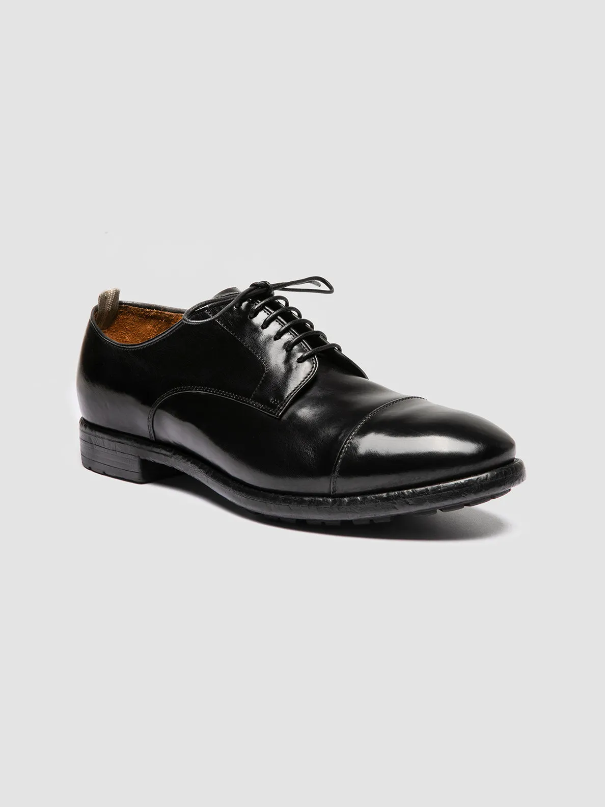 PRINCE 608 - Black Leather Derby Shoes,Men Derby Shoes