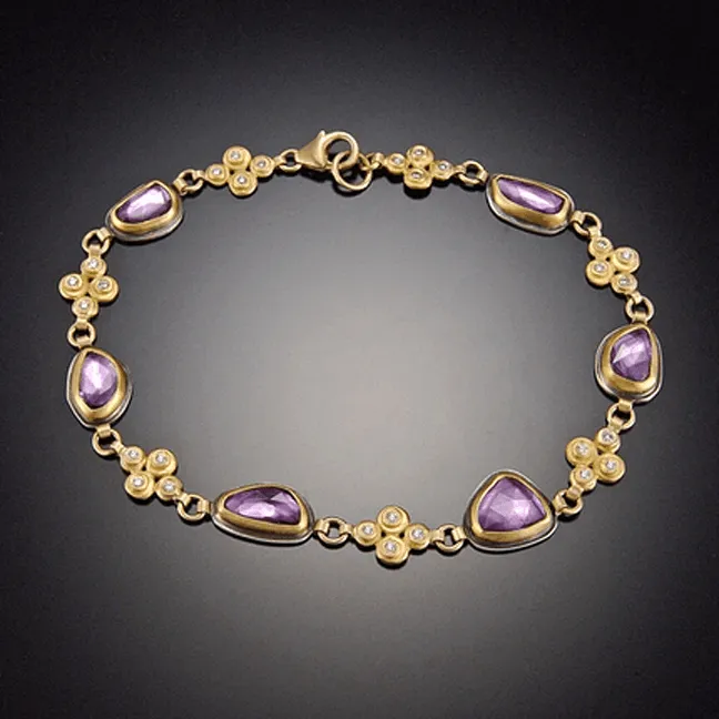 Purple Sapphire and Diamond Bracelet,Jewelry Delicate & Elegant