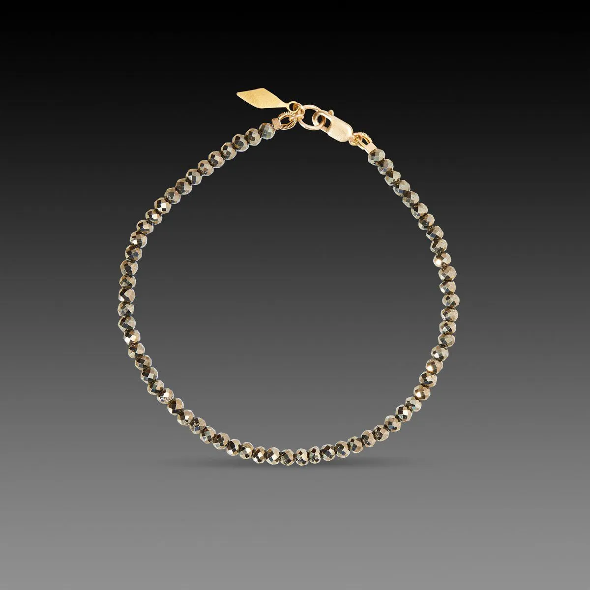 Pyrite Bracelet with 22k Diamond Charm,Jewelry Delicate & Elegant