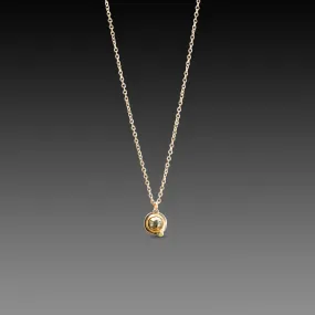 Pyrite Necklace with One Diamond,Jewelry Delicate & Elegant
