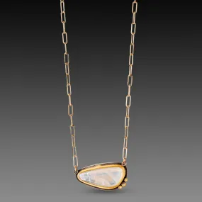 Rainbow Moonstone Necklace with Paperclip Chain,Jewelry Delicate & Elegant