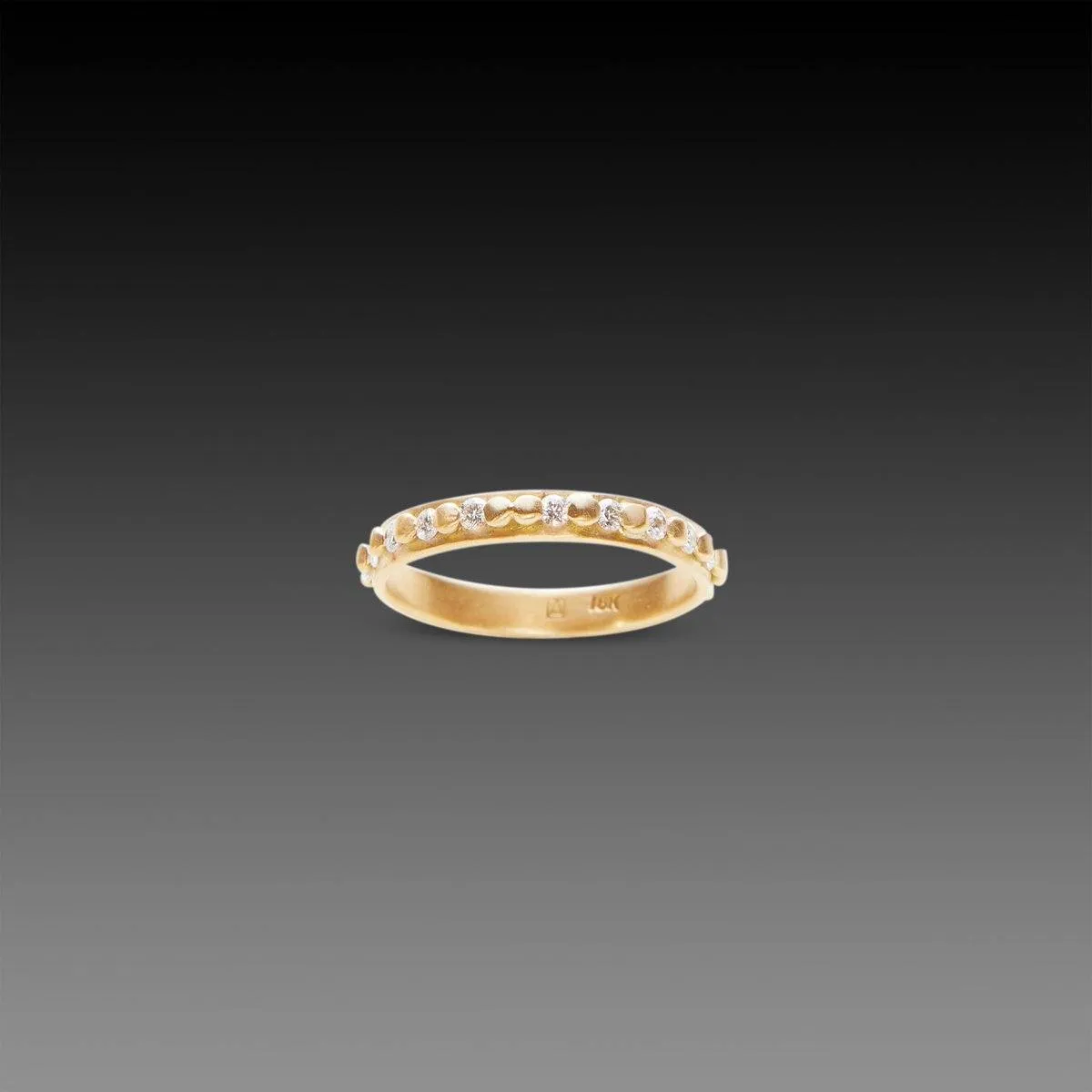 Raised Dot Band with Sprinkle Diamonds,Men Rings