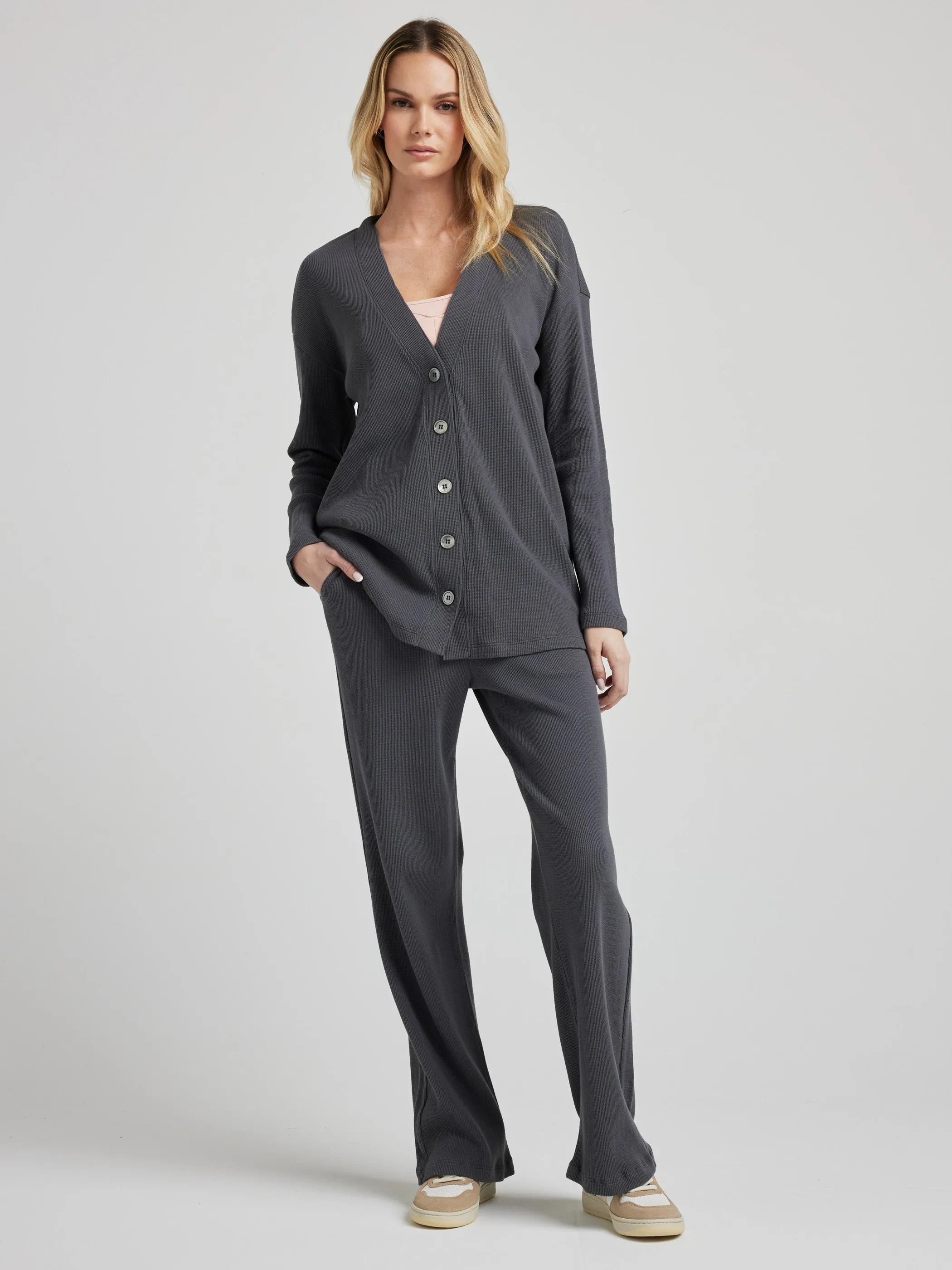 Relaxed Cardigan - Charcoal,Women Sweaters