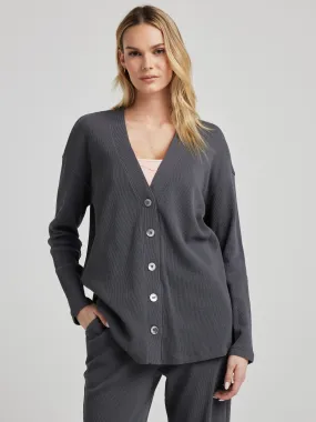 Relaxed Cardigan - Charcoal,Women Sweaters