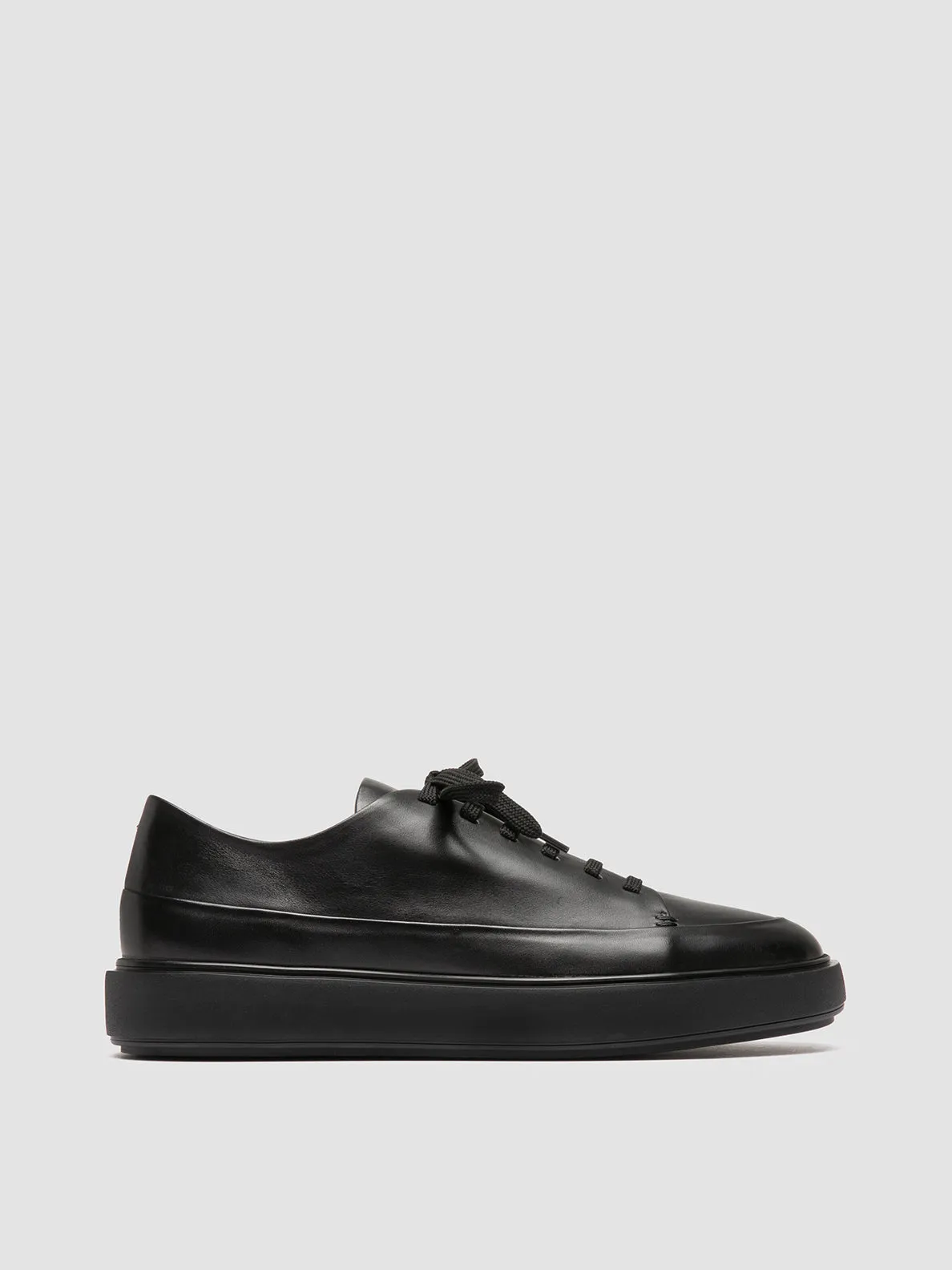 RELEASE 001 - Black Leather Sneakers,Men