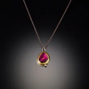 Rose Cut Garnet Necklace with Diamond,Jewelry Delicate & Elegant