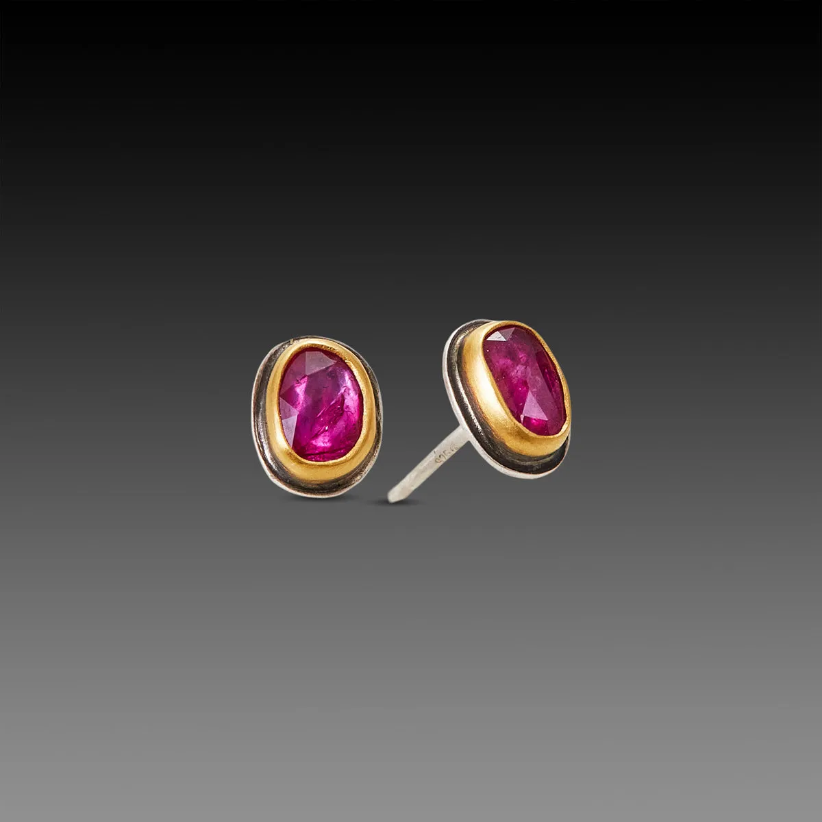 Rose Cut Ruby Stud Earrings,Jewelry Delicate & Elegant