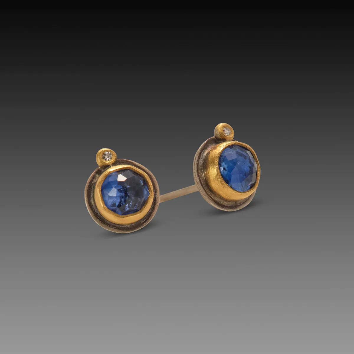 Round Kyanite Stud Earrings,Jewelry Delicate & Elegant