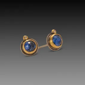 Round Kyanite Stud Earrings,Jewelry Delicate & Elegant