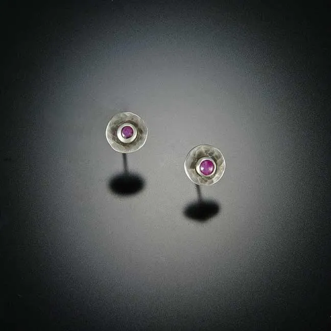 Ruby Disk Stud Earrings,Jewelry Delicate & Elegant
