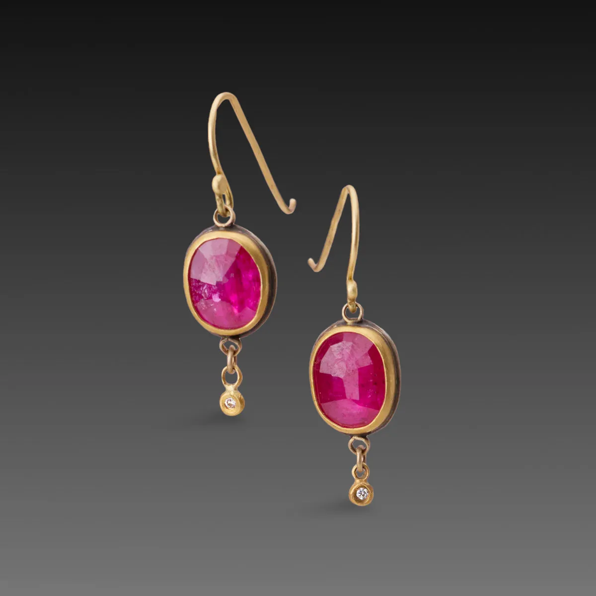 Ruby Earrings with Diamond Drops,Jewelry Delicate & Elegant